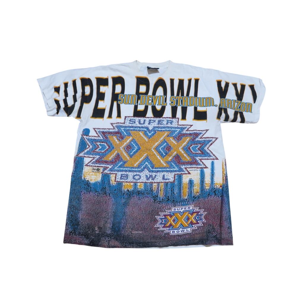 Magic Johnson T-s All Over Print Super Bowl XXX 30 Tempe Arizona Sz XL
